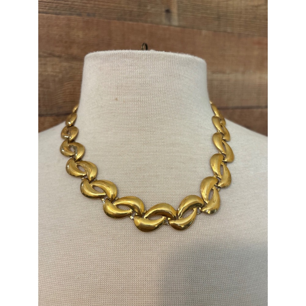 Napier Vintage Gold Tone Open Link Chain Necklace‎ 20 Inch Chunky Statement J491
